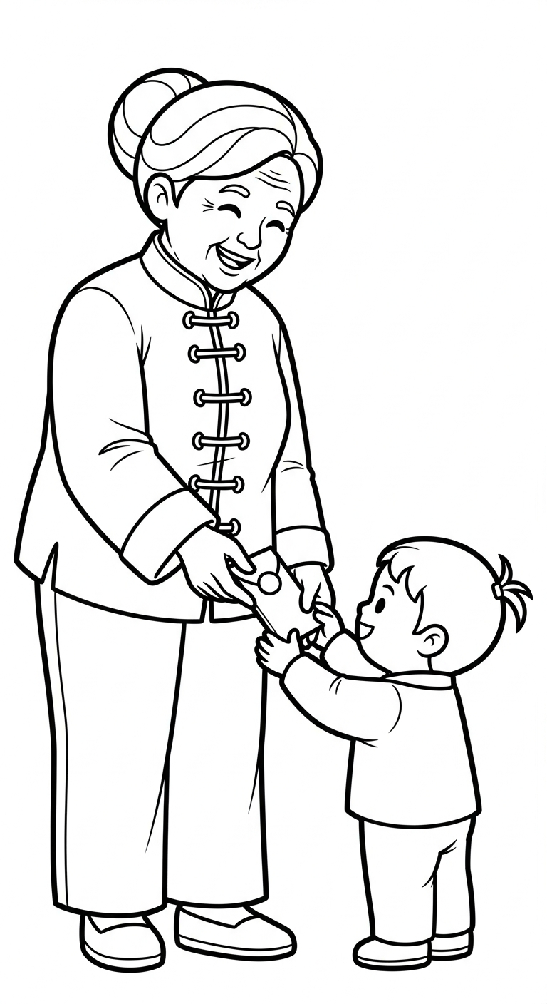coloriage Nouvel An Chinois updated pour enfant de 3 ans