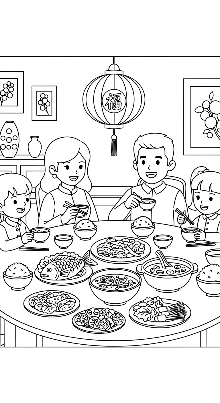 imprimer coloriage Nouvel An Chinois updated gratuit