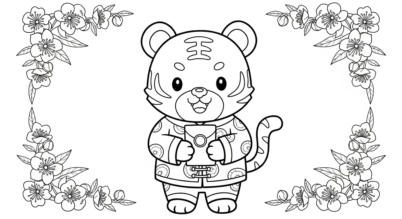 coloriage Nouvel An Chinois updated pour enfant