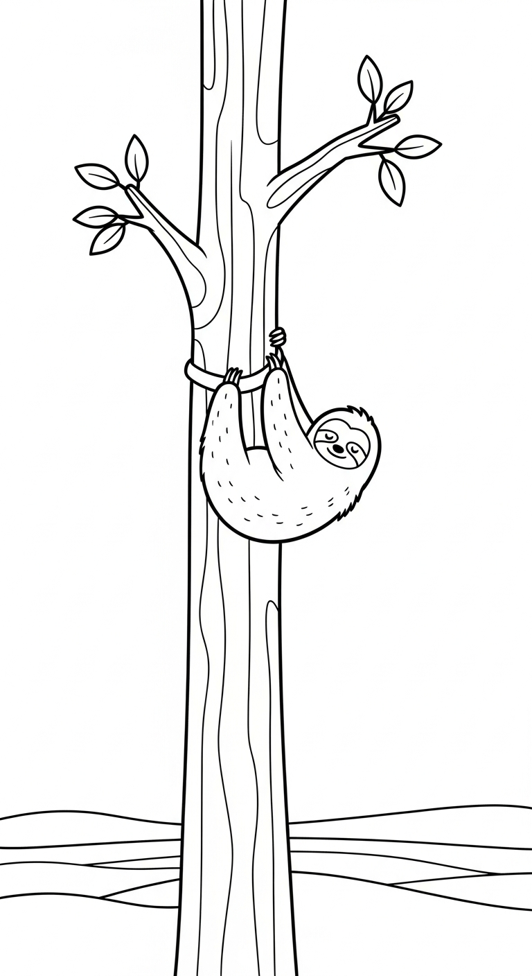 coloriage Paresseux à imprimer a4