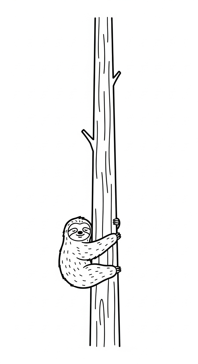 coloriage Paresseux à imprimer pour enfant de 9 ans