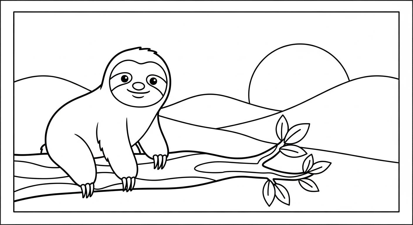 coloriage Paresseux à imprimer pour enfant de 9 ans 1