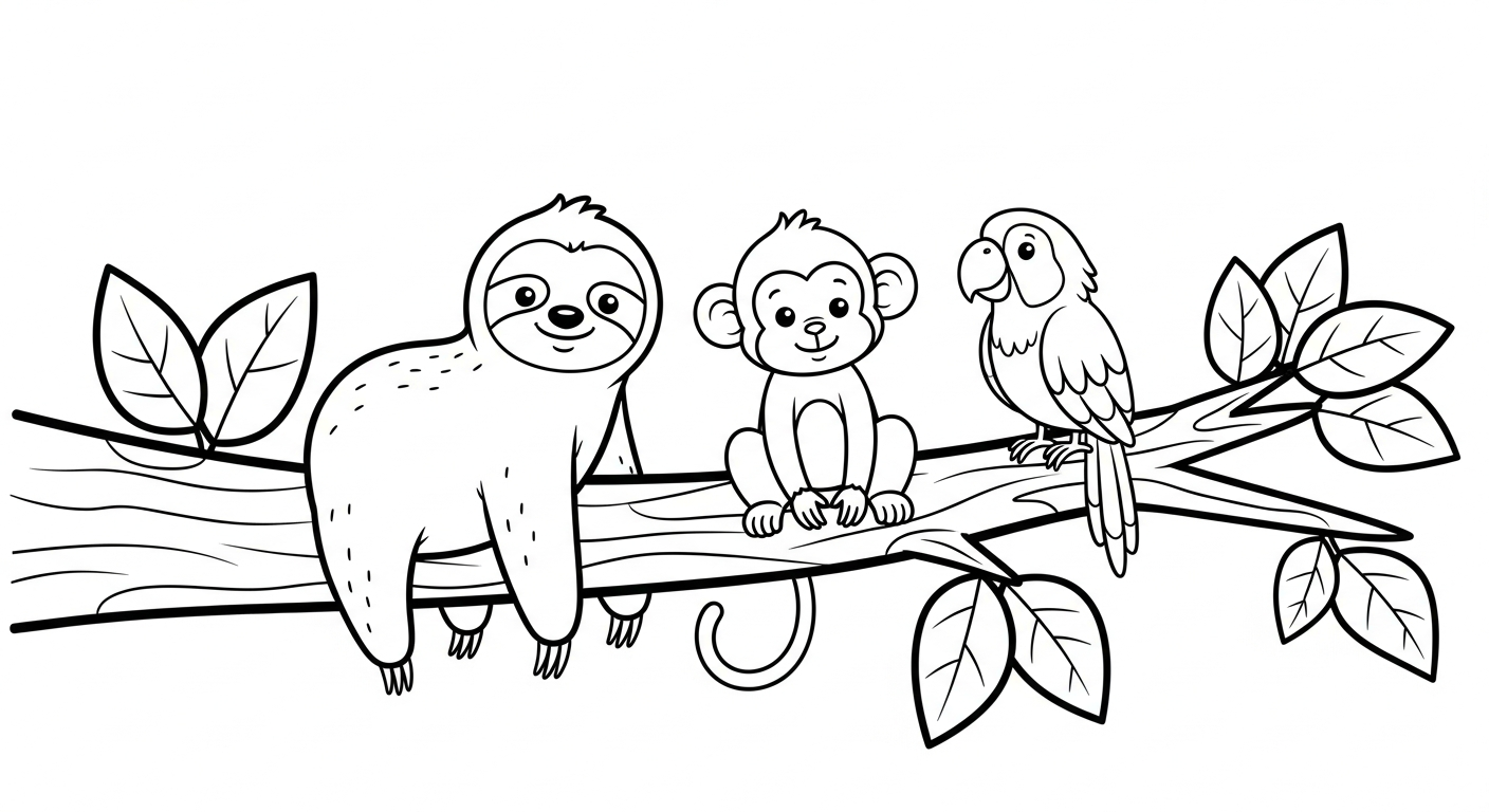 coloriage Paresseux à imprimer pour enfant de 9 ans 2