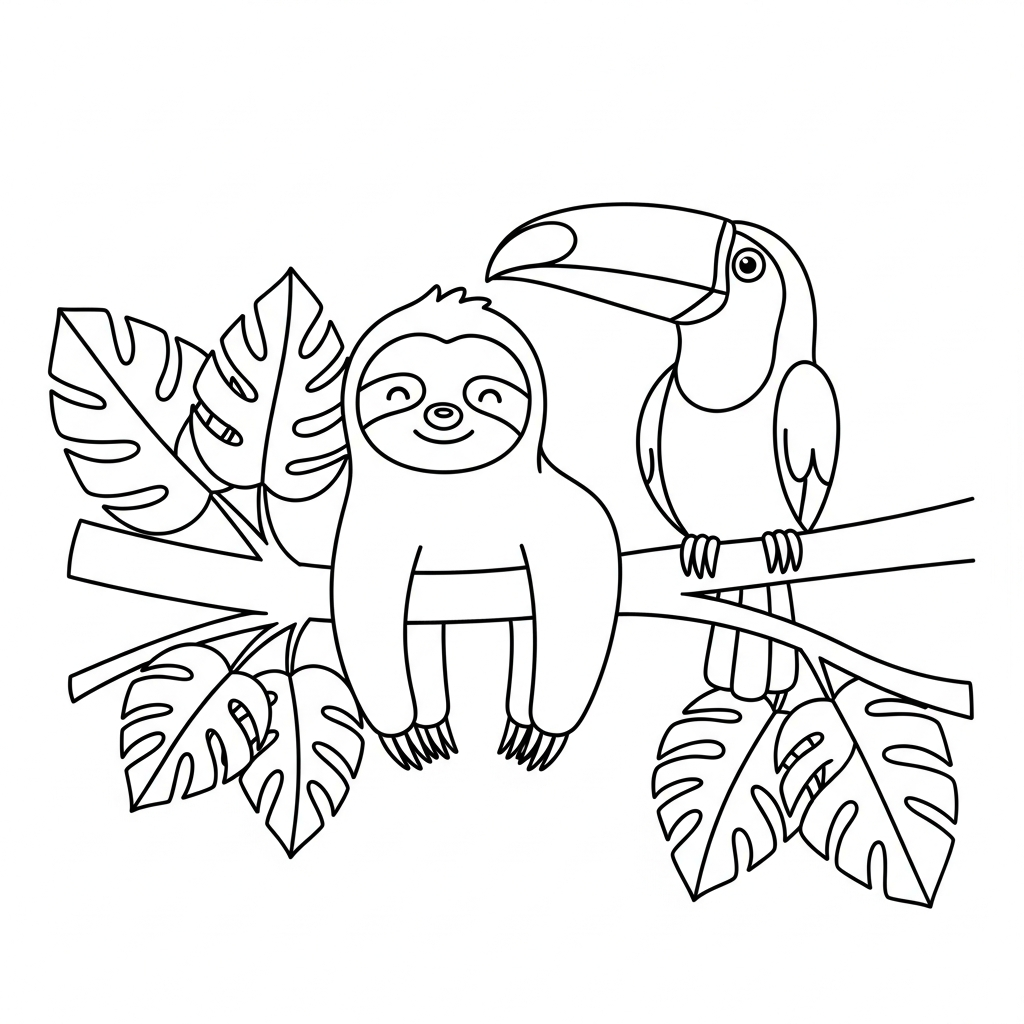 télécharger coloriage Paresseux gratuit