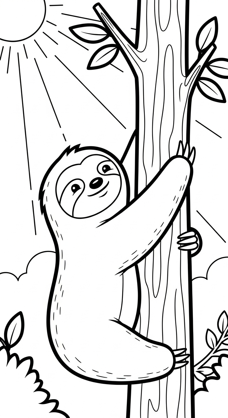 coloriage Paresseux et dessin a imprimer