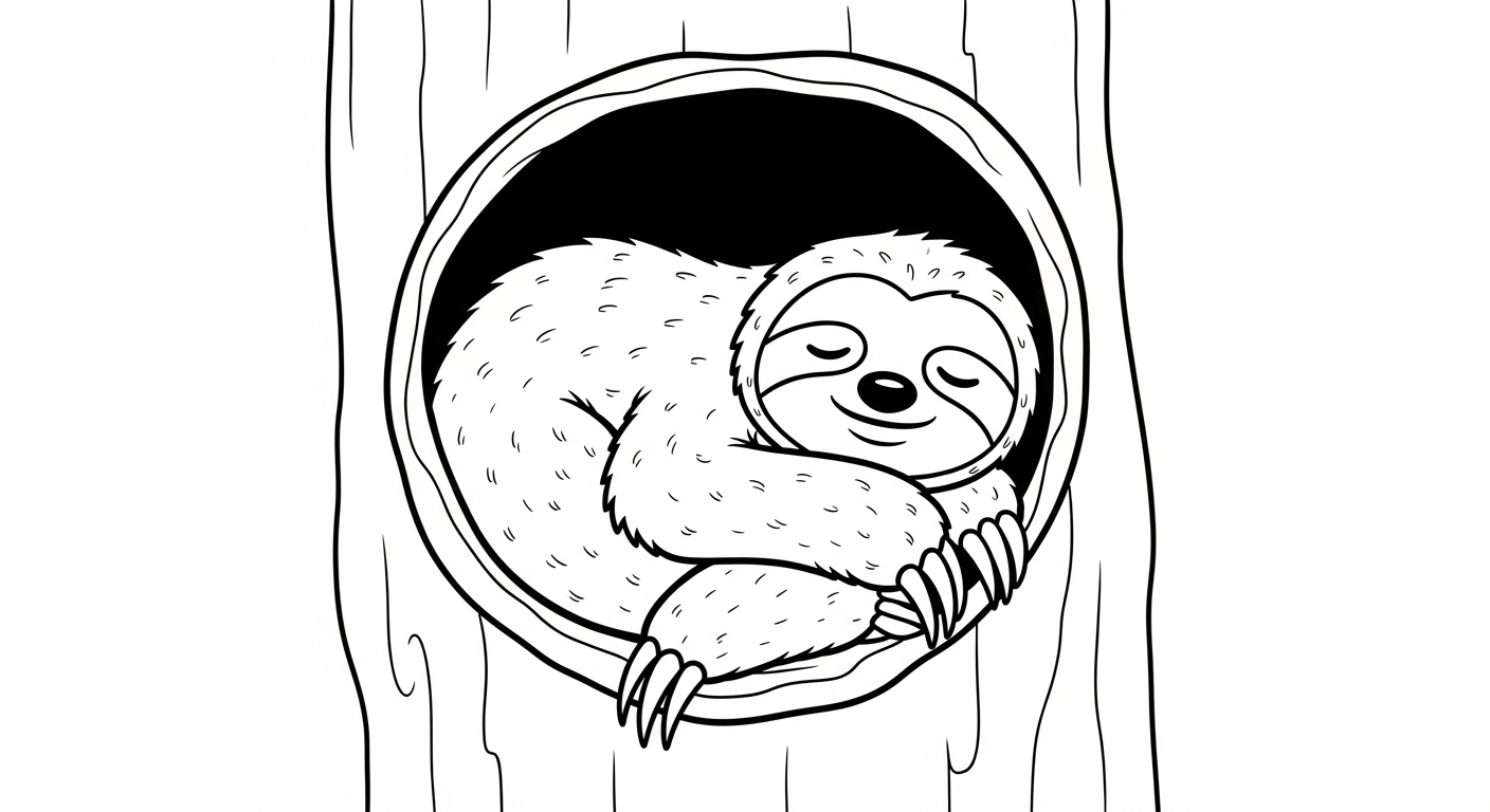 imprimer coloriage Paresseux gratuit