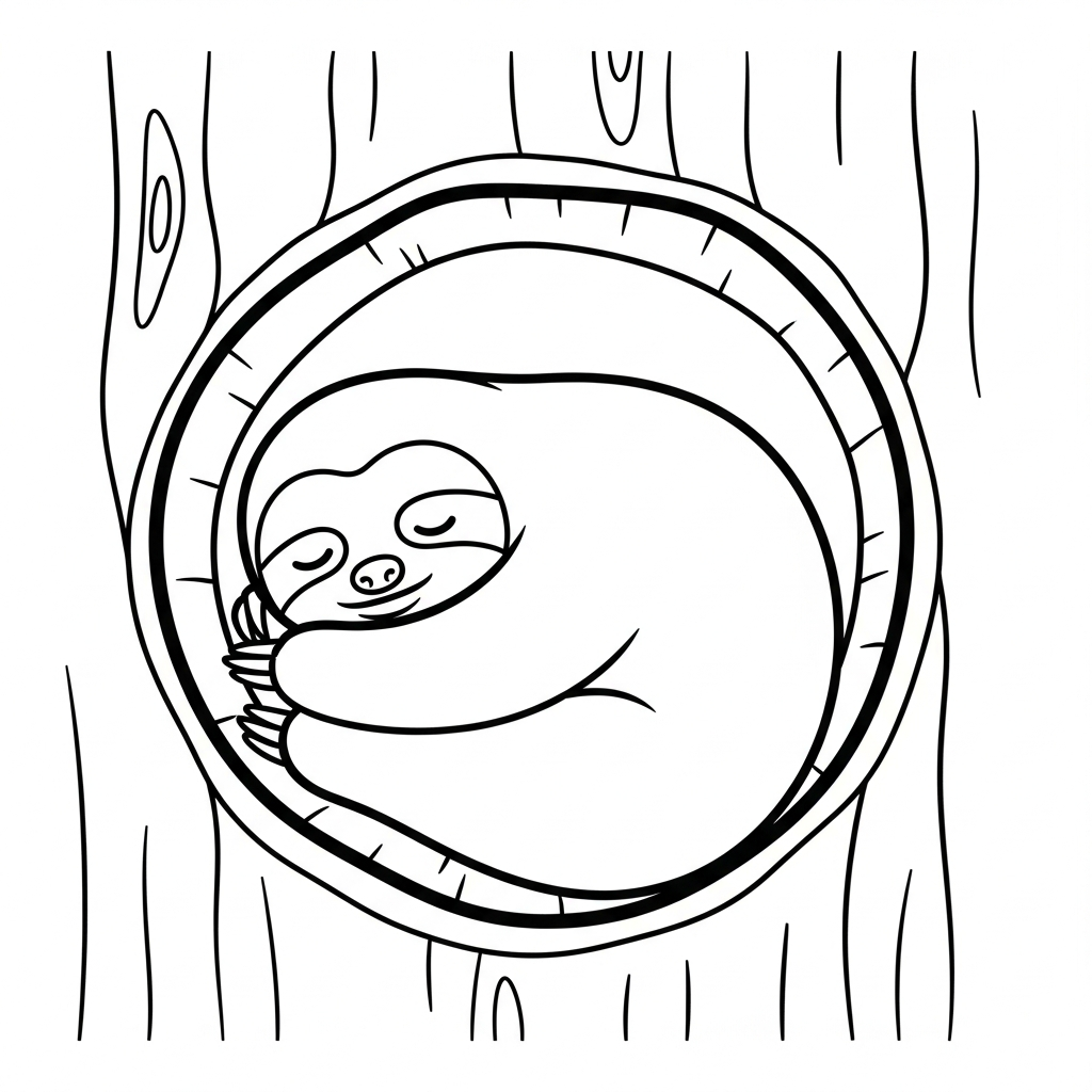 coloriage Paresseux d'enfant a imprimer 1