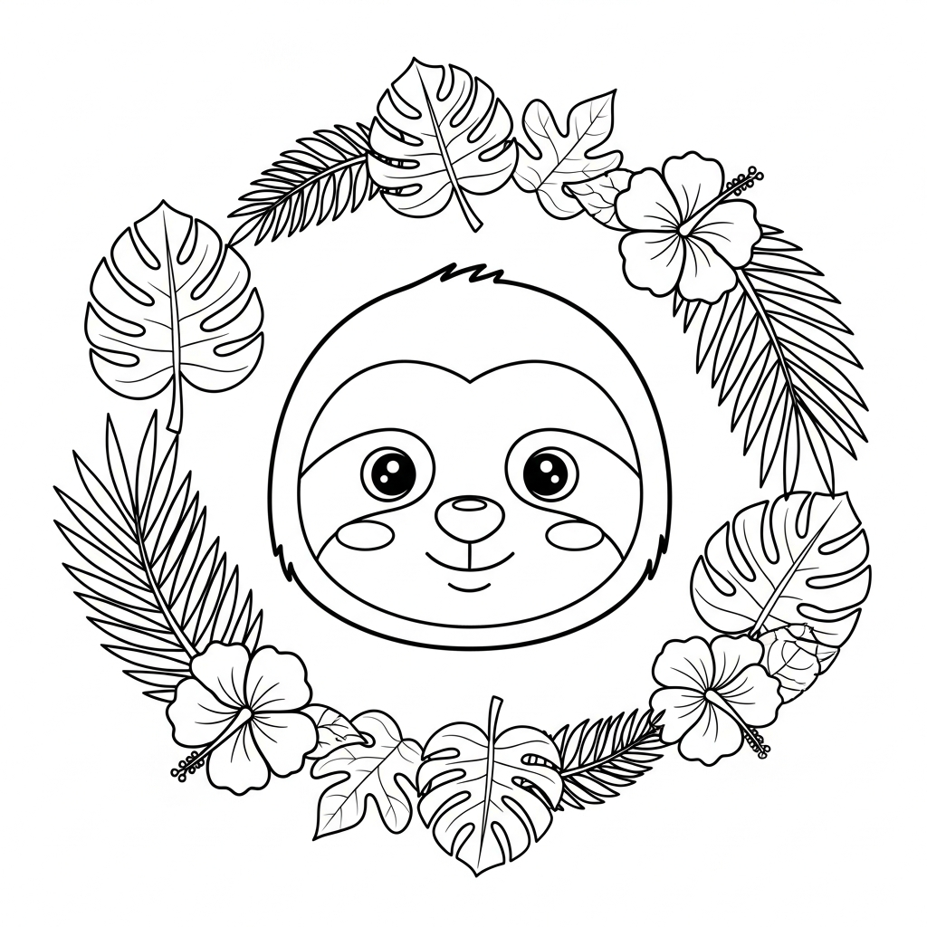 imprimer coloriage Paresseux gratuit 1