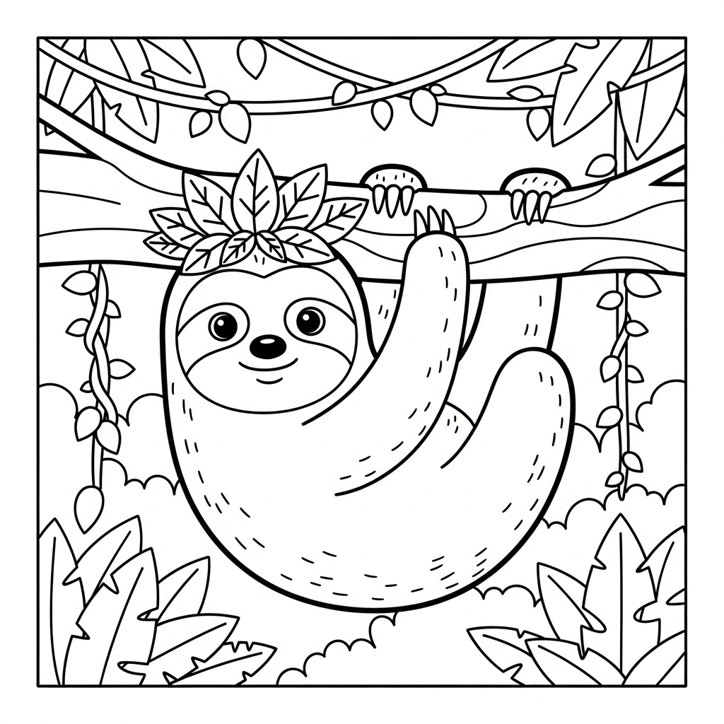 coloriage Paresseux a imprimer gratuitement 1