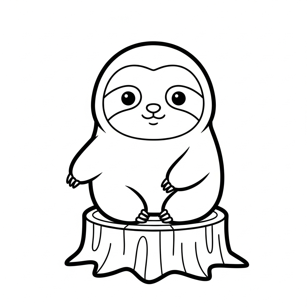 imprimer coloriage Paresseux pour enfant