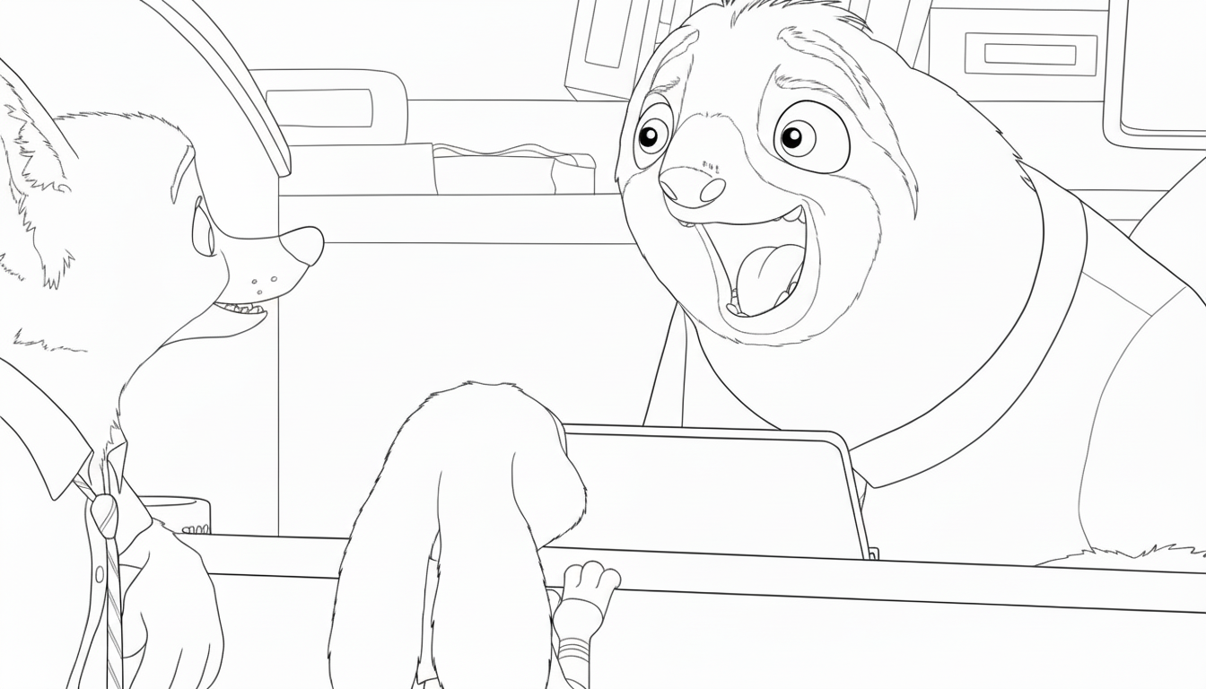 coloriage Paresseux a dessiner en ligne 1