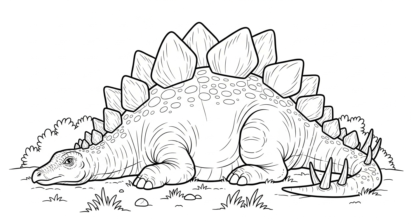 coloriage Stegosaurus à imprimer pour enfants