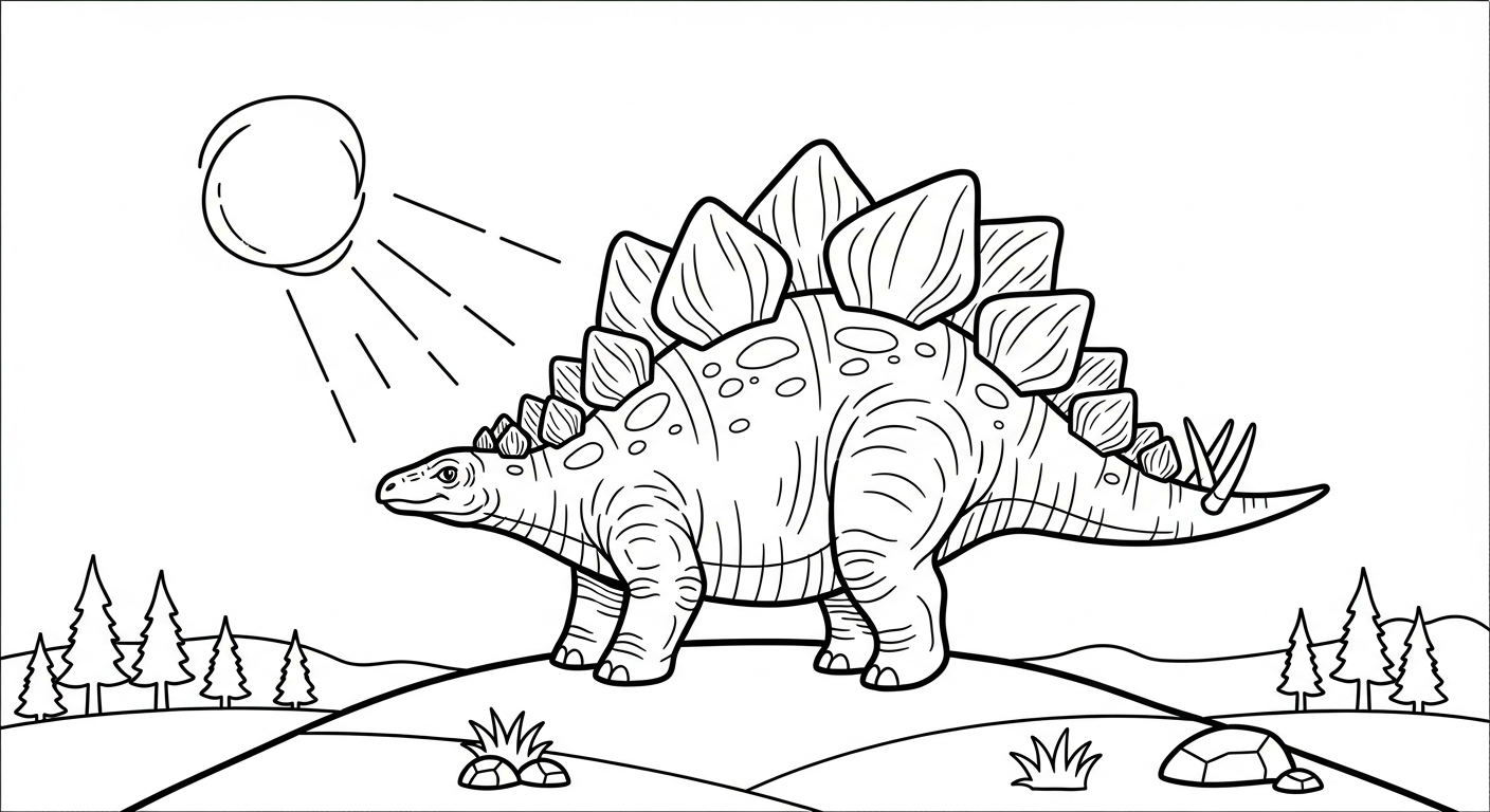coloriage Stegosaurus et decoupage