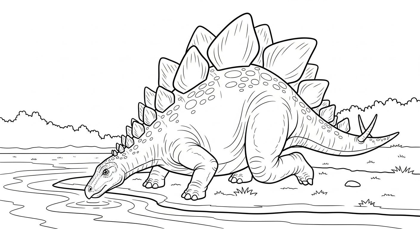 coloriage Stegosaurus pour enfant de 6 ans