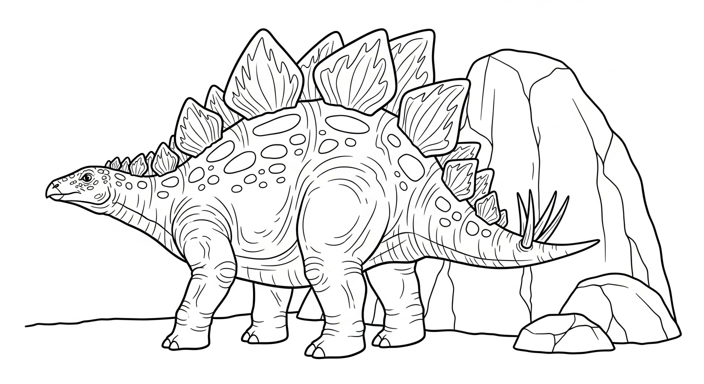 coloriage Stegosaurus à imprimer pour enfant de 2 ans