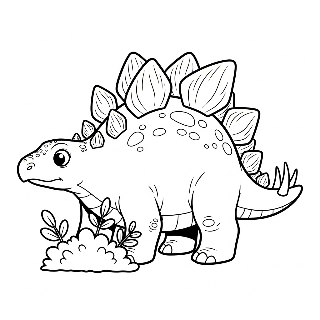 coloriage Stegosaurus pour enfant de 4 ans