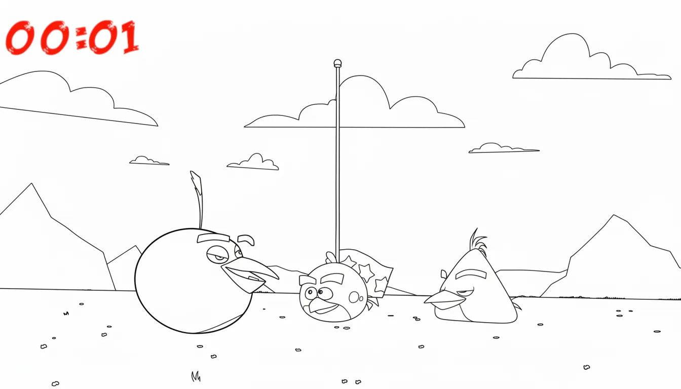 coloriage Angry Birds à imprimer pour enfant de 10 ans