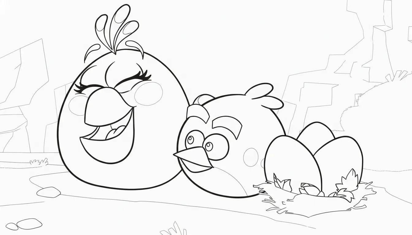 coloriage Angry Birds pour enfants à télécharger 1