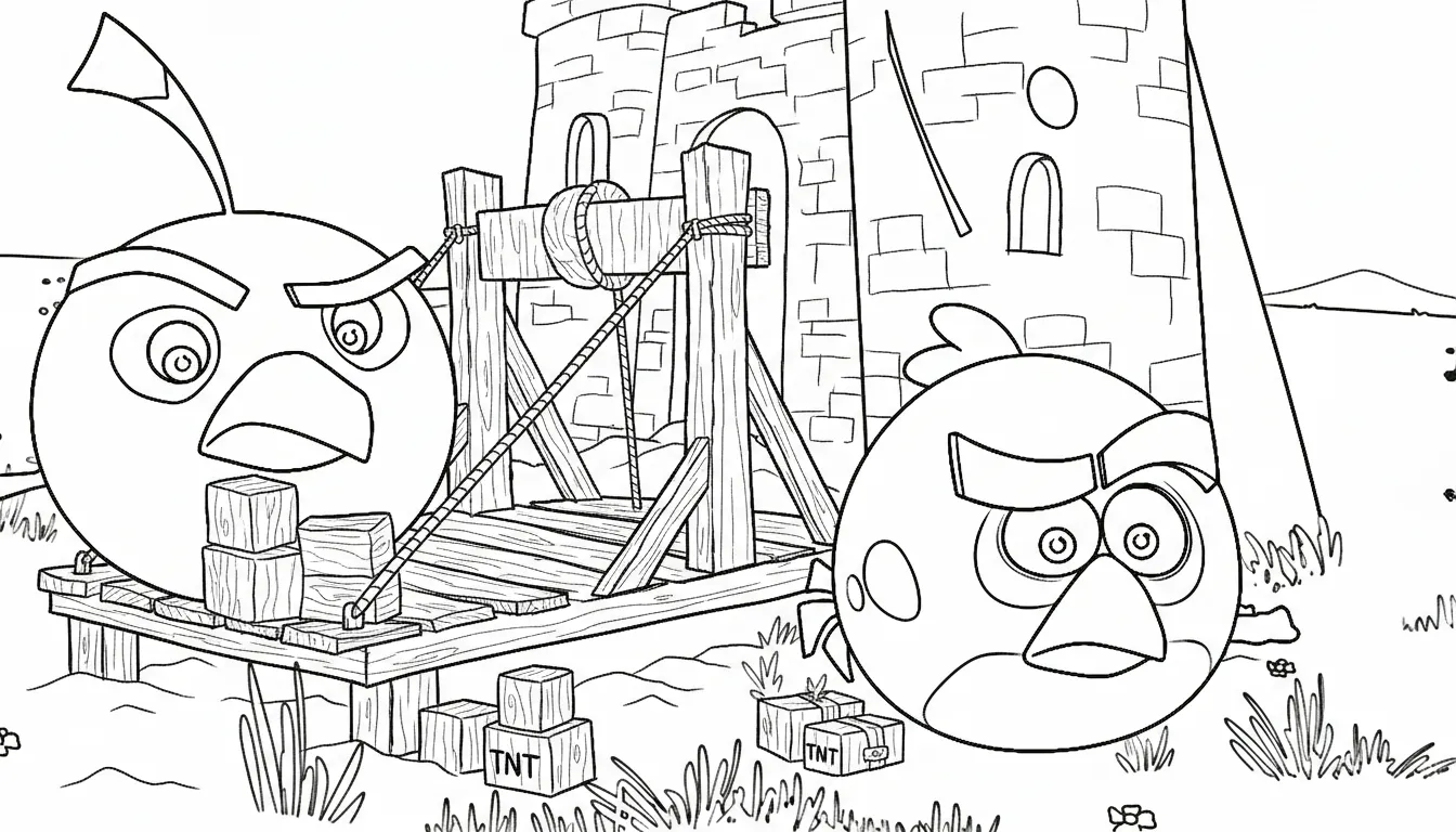 coloriage Angry Birds et découpage à imprimer 1