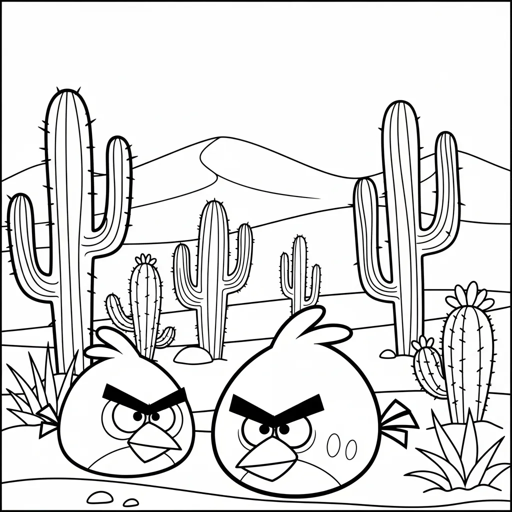 coloriage Angry Birds à imprimer kawaii 1