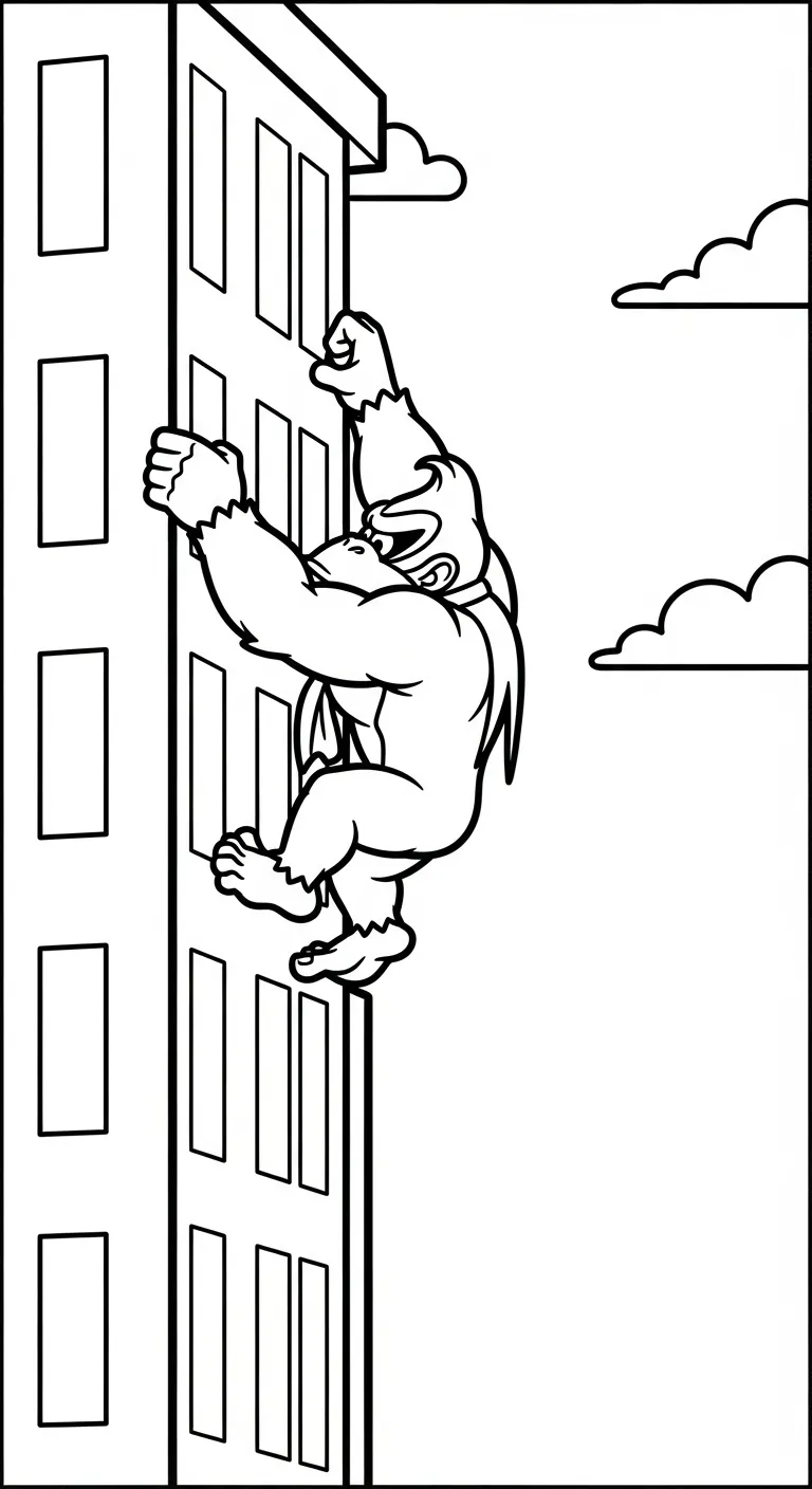coloriage Donkey Kong à imprimer pdf gratuit