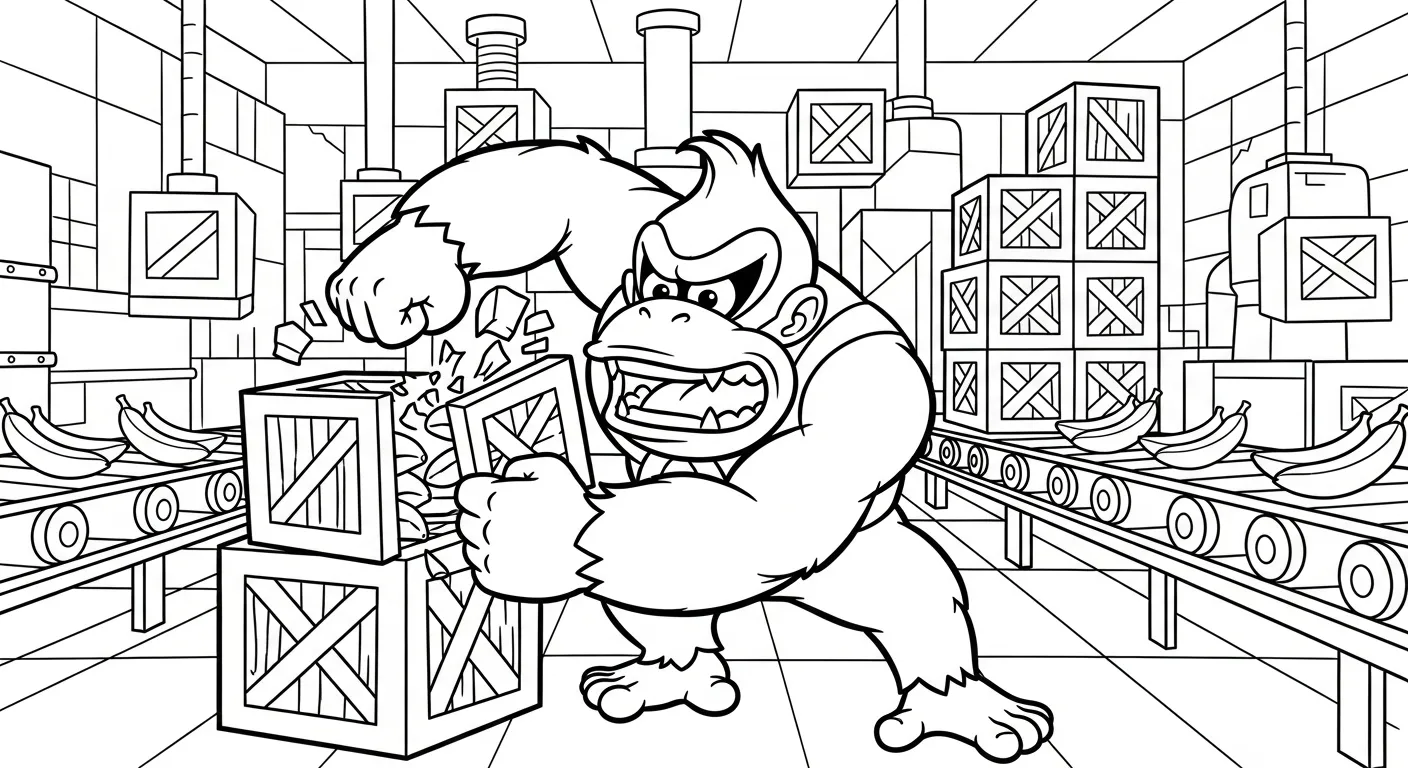 coloriage Donkey Kong à imprimer pdf gratuit 1