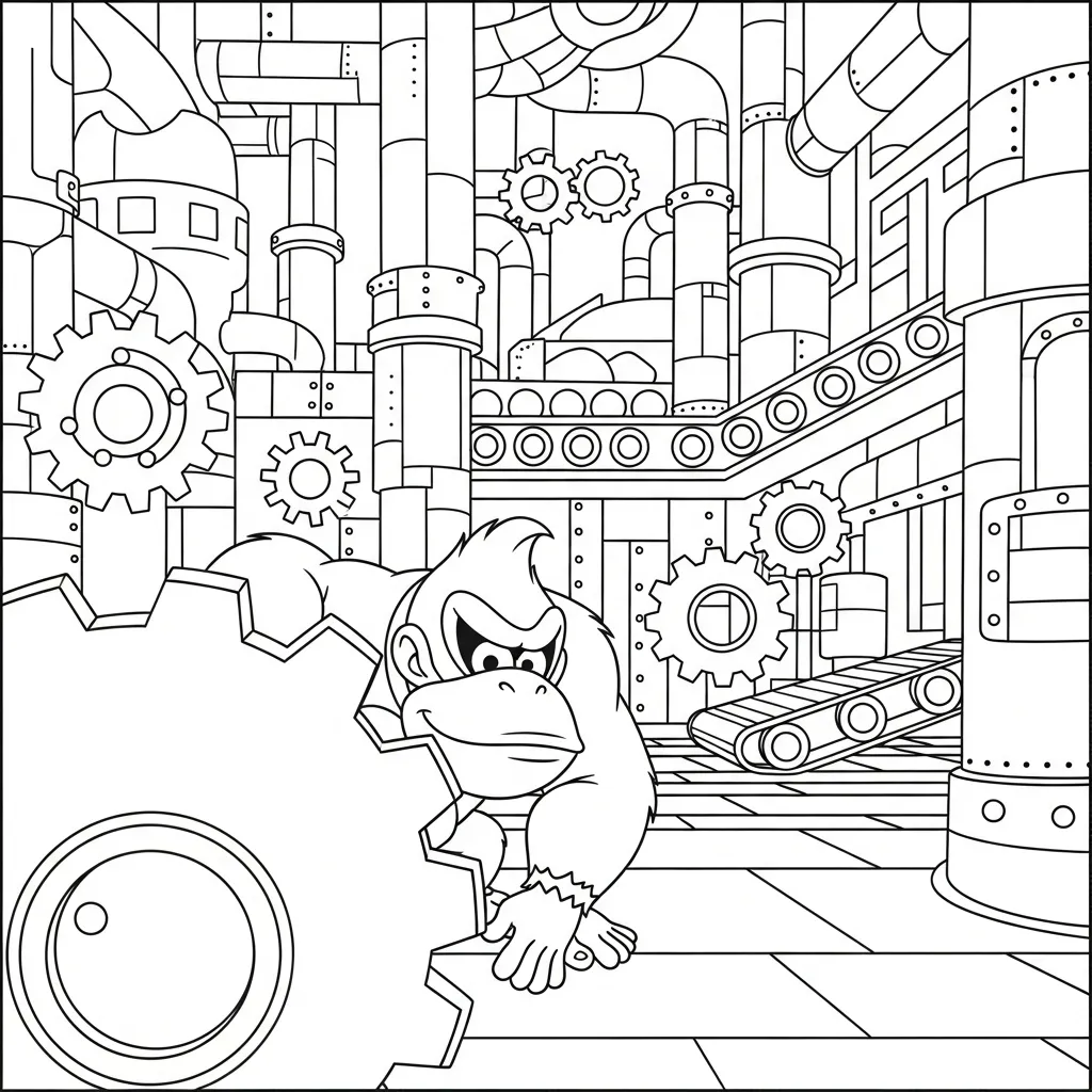 coloriage Donkey Kong gratuit à imprimer