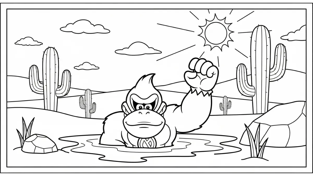 coloriage Donkey Kong pour enfant de 5 ans