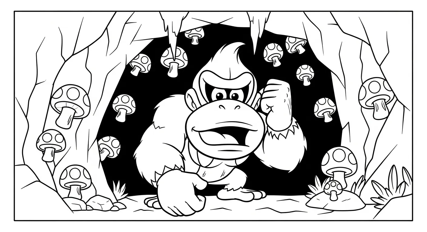 coloriage Donkey Kong pour enfant de 5 ans 1