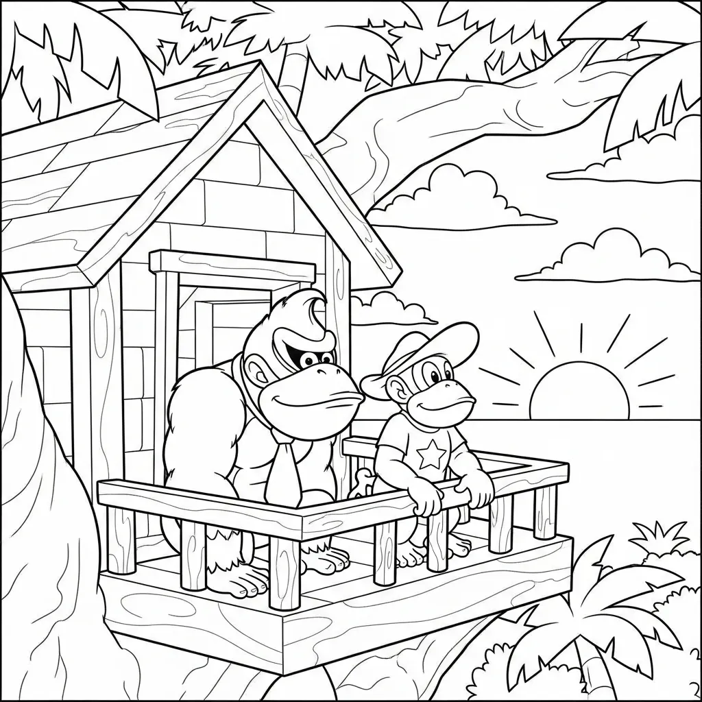 coloriage Donkey Kong à imprimer a4