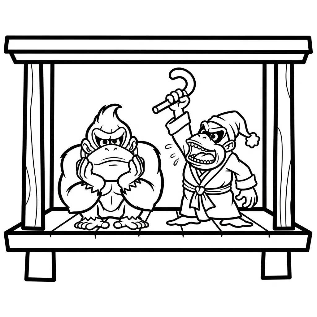 coloriage Donkey Kong à imprimer pour enfant de 8 ans