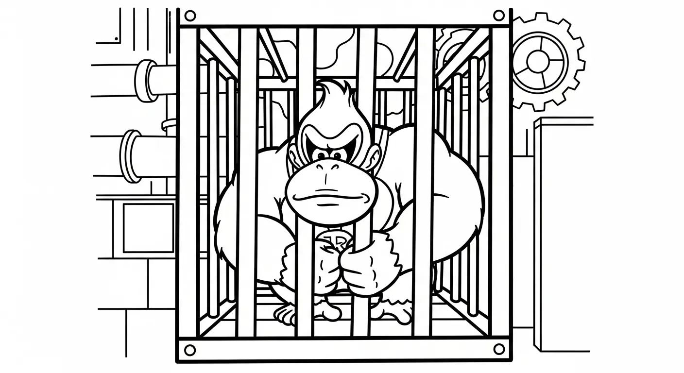 coloriage Donkey Kong gratuit pour enfants