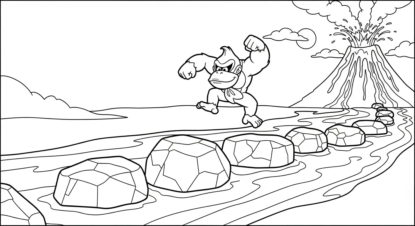 coloriage Donkey Kong de pour enfants 1