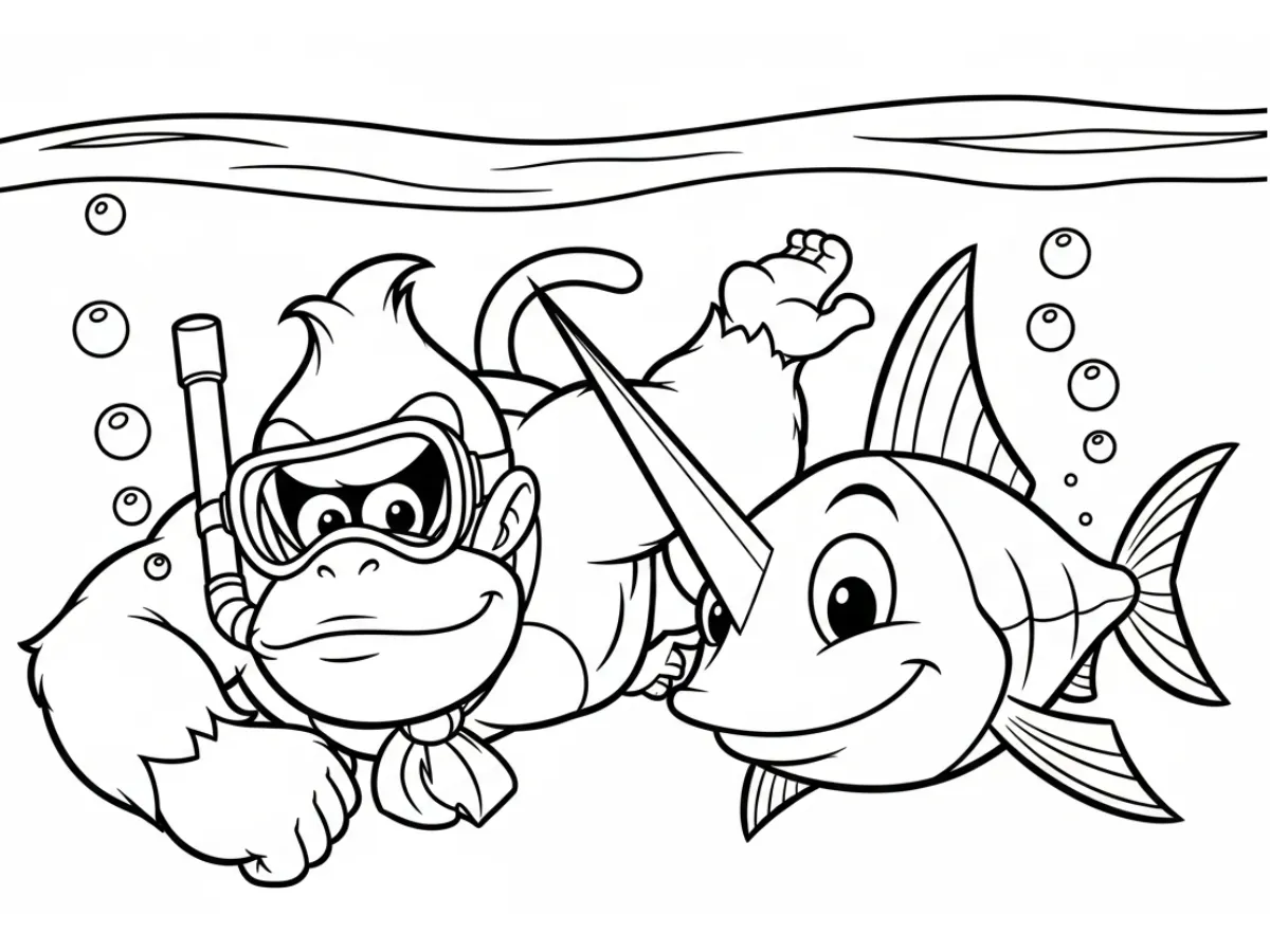 coloriage Donkey Kong a dessiner en ligne