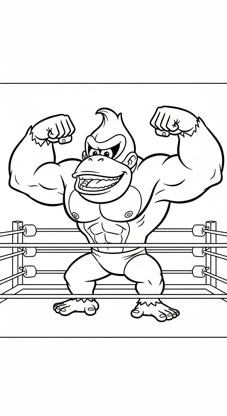 coloriage Donkey Kong à imprimer pour enfant de 2 ans 1