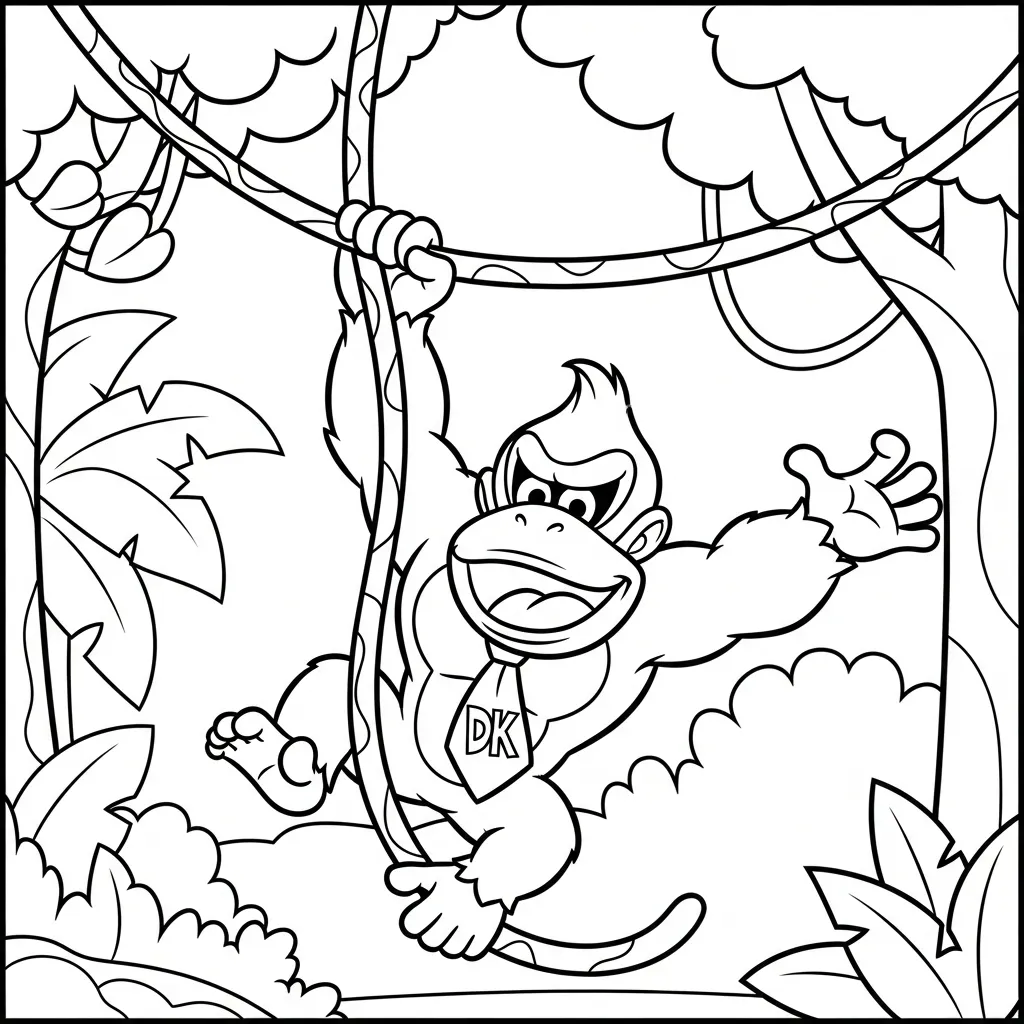 coloriage Donkey Kong et decoupage