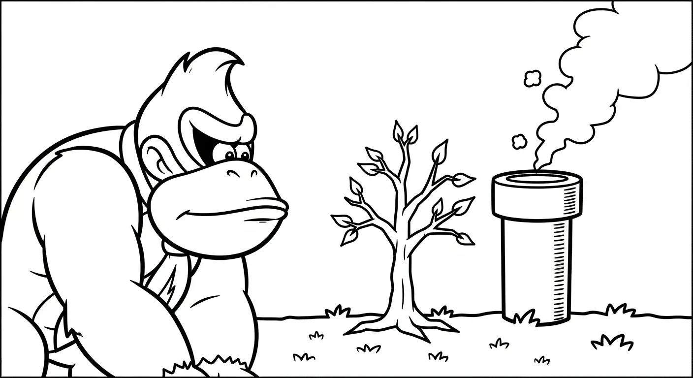 coloriage Donkey Kong à imprimer pour enfant de 12 ans