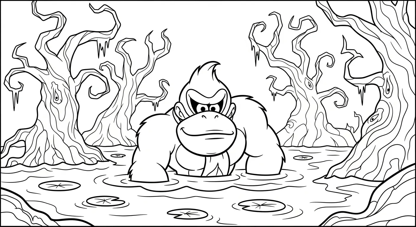 coloriage Donkey Kong à imprimer gratuitement