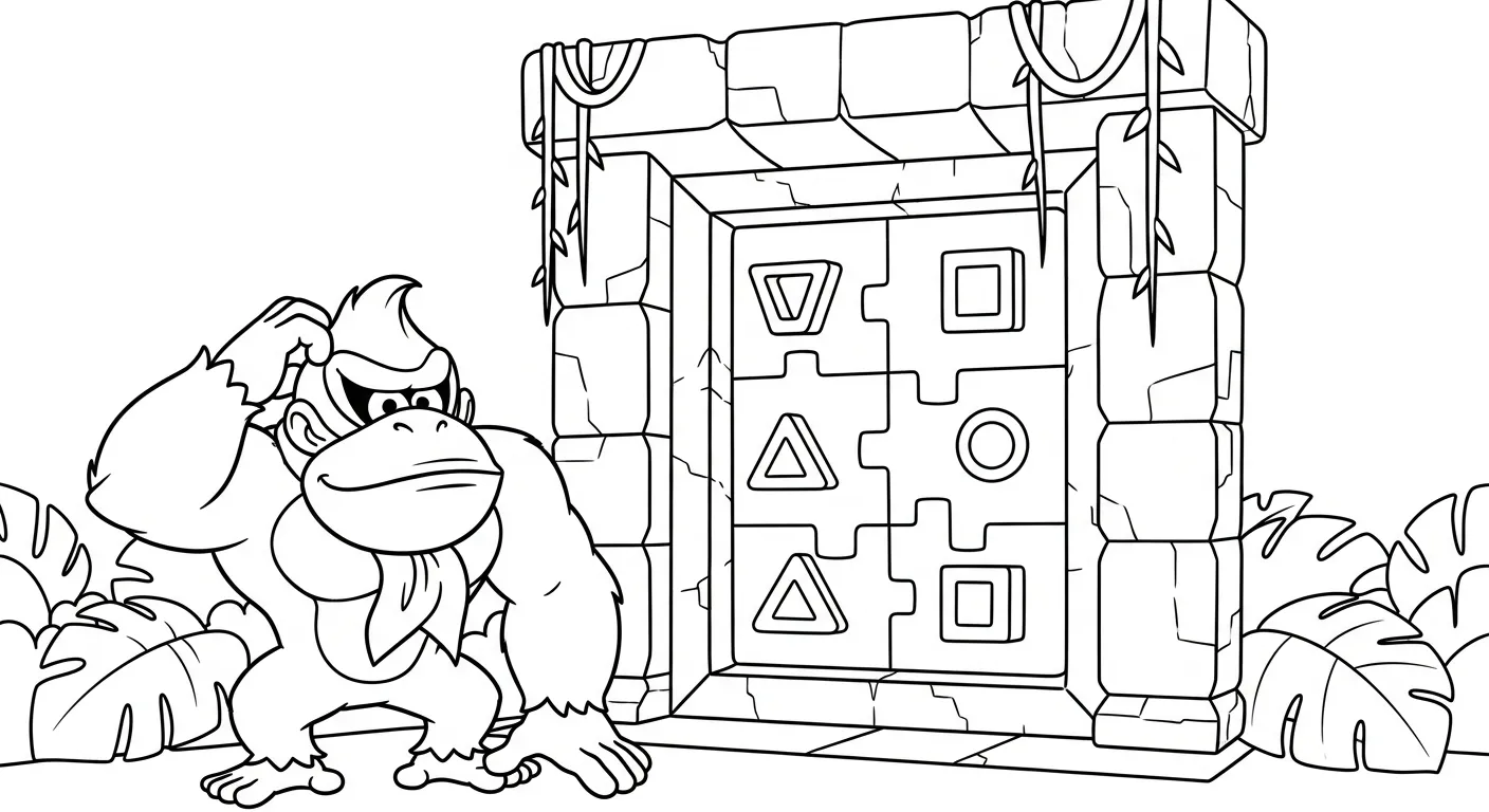 coloriage Donkey Kong et découpage à imprimer