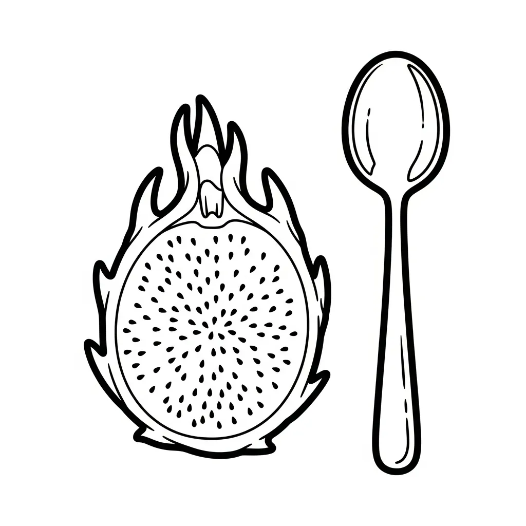 coloriage Fruit du Dragon pour enfant a imprimer gratuit