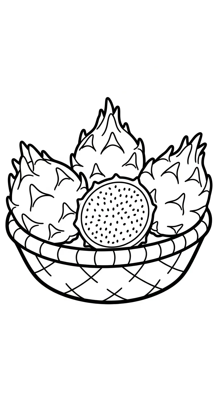 coloriage Fruit du Dragon pour enfant de 8 ans