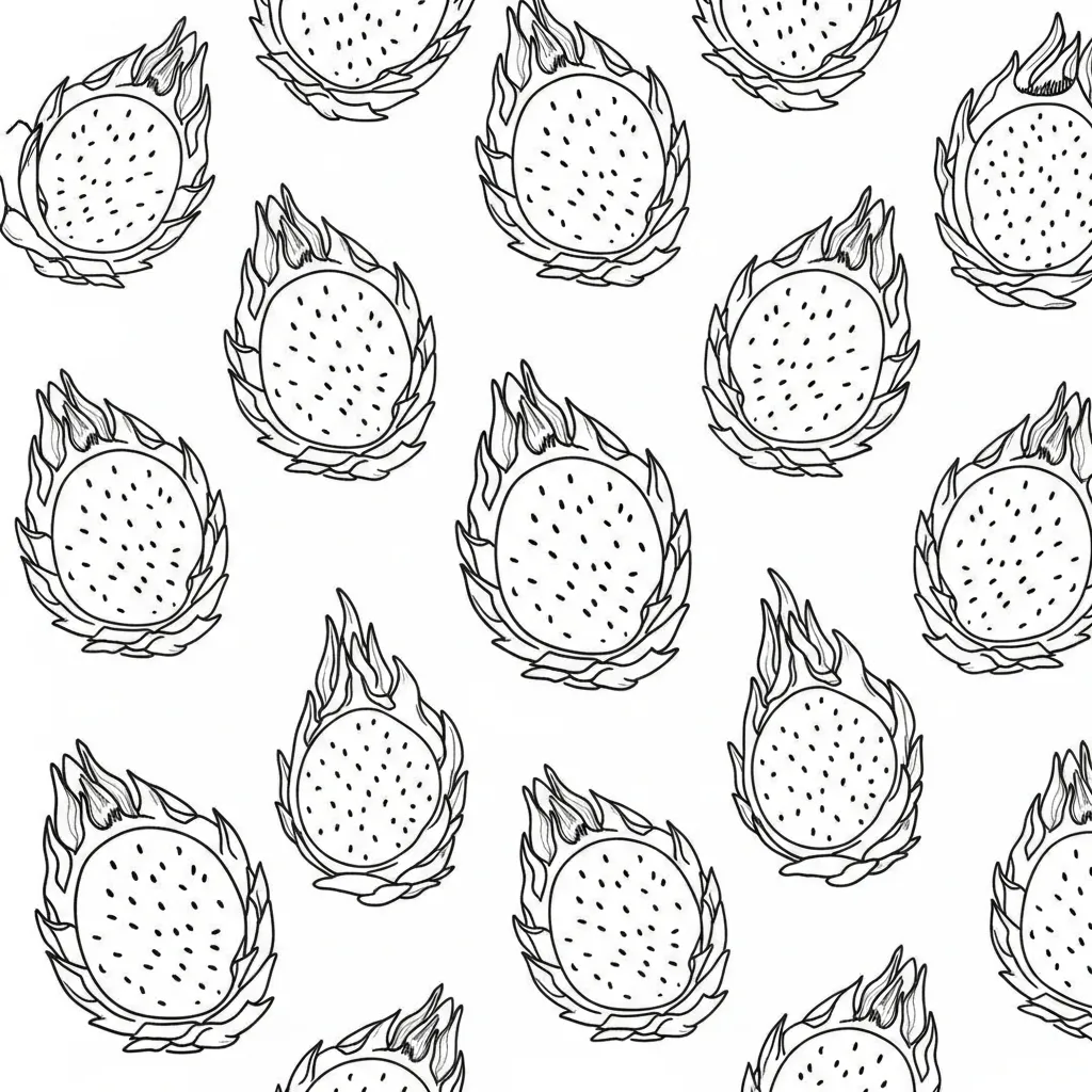 coloriage Fruit du Dragon à imprimer pdf 1