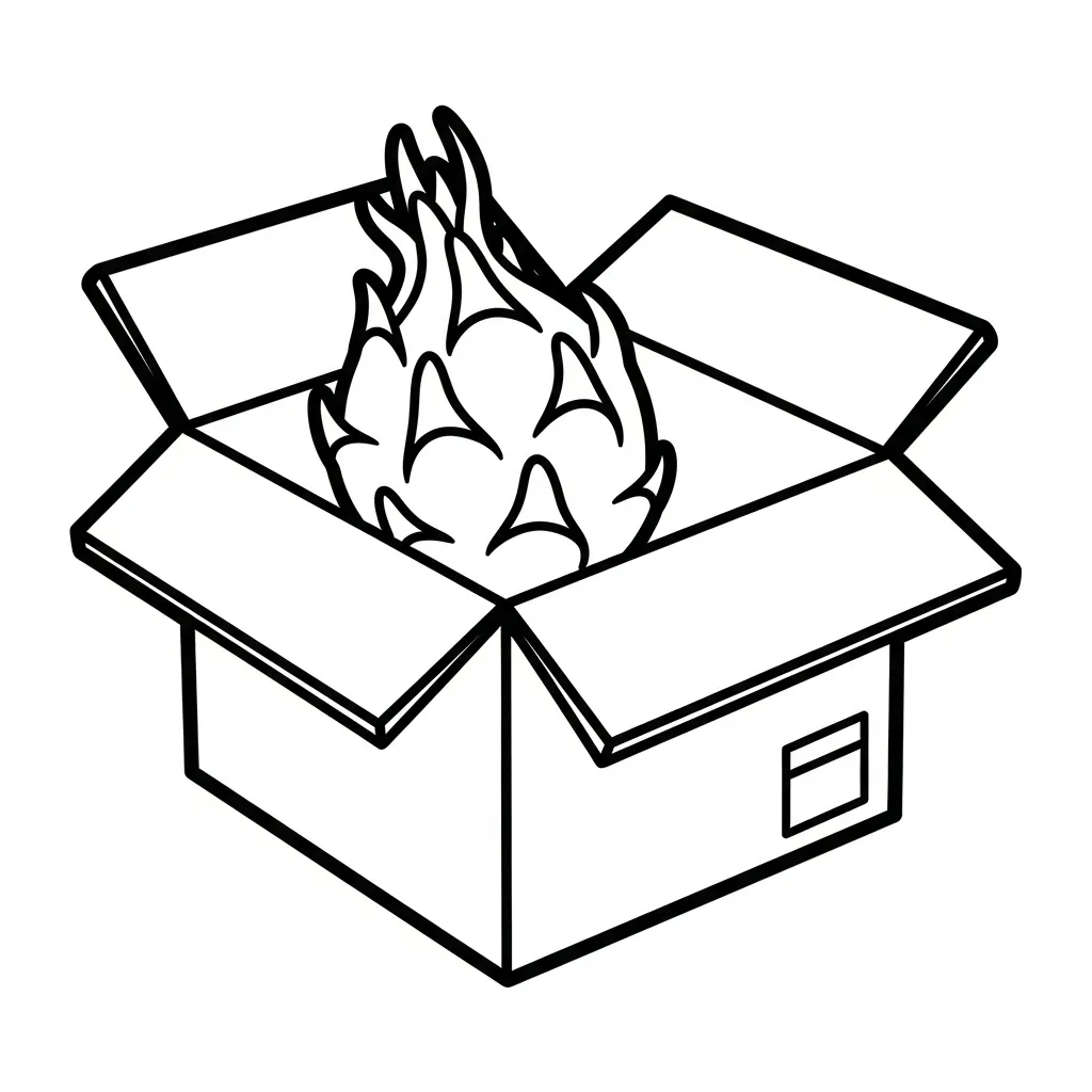 coloriage Fruit du Dragon à imprimer pour enfant de 6 ans