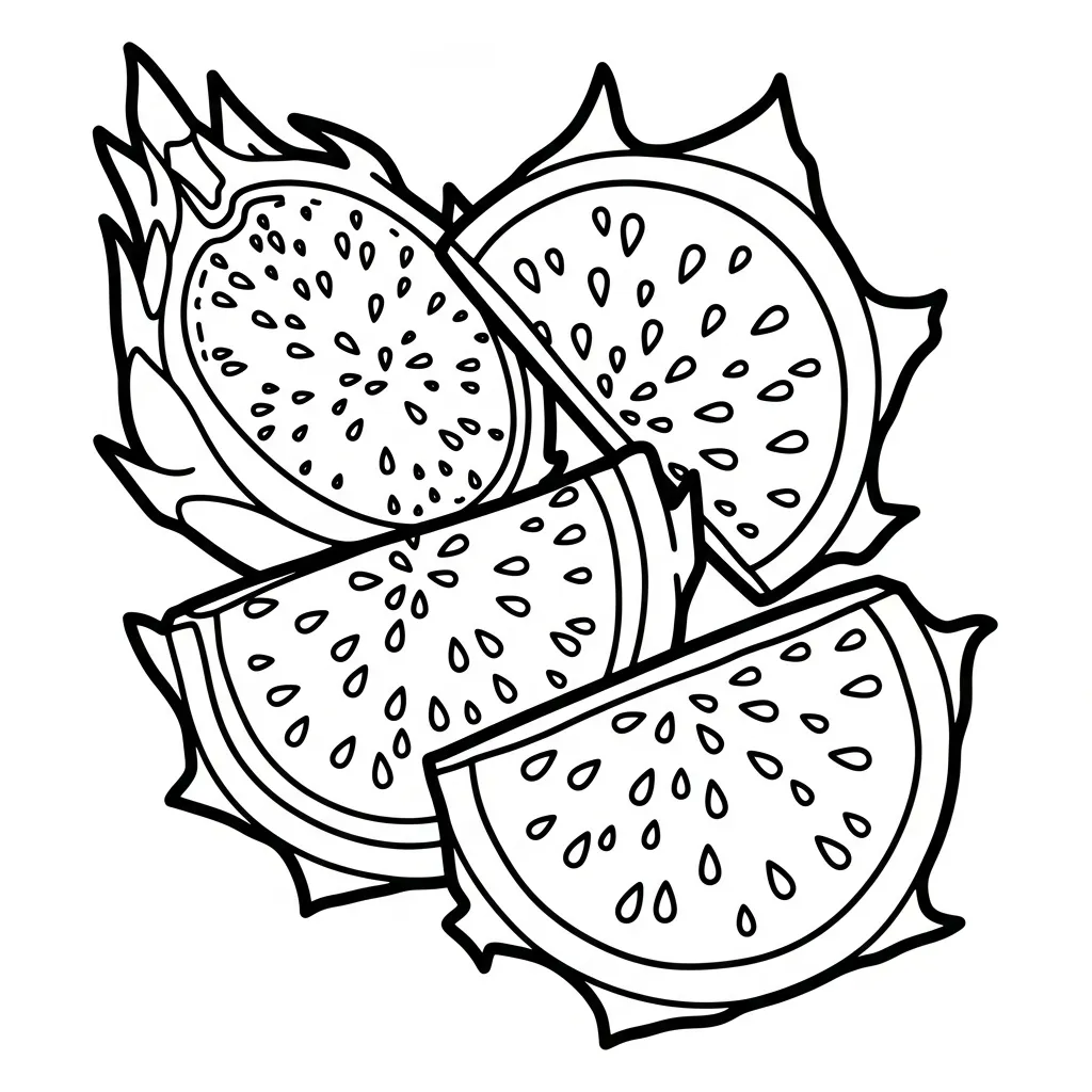 coloriage Fruit du Dragon pour enfant gratuit