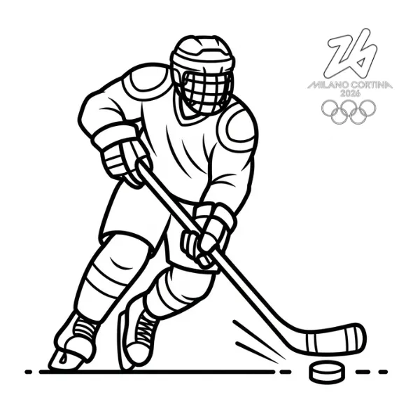 coloriage Jeux Olympiques d’Hiver de 2026 pour enfant de 2 ans 2