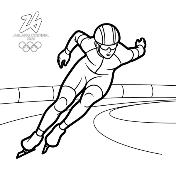 coloriage Jeux Olympiques d’Hiver de 2026 pour enfant de 3 ans 1
