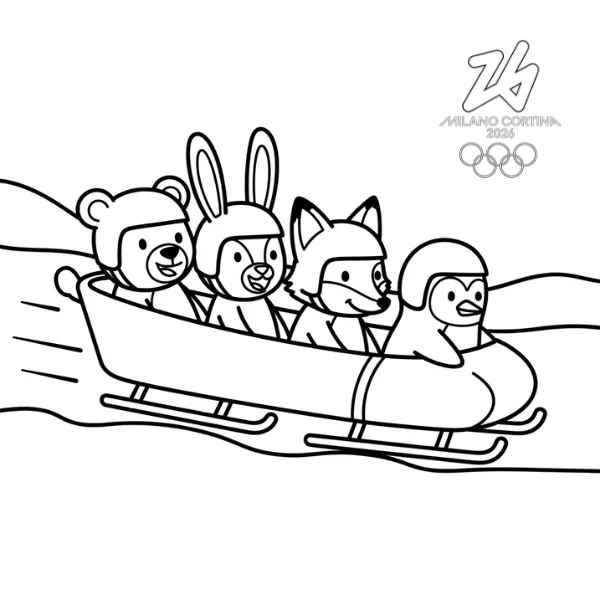 coloriage Jeux Olympiques d’Hiver de 2026 à imprimer pour enfant de 6 ans