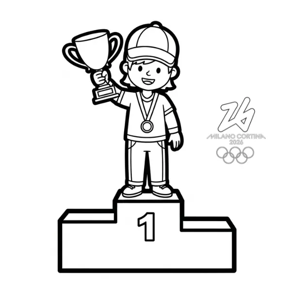 coloriage Jeux Olympiques d’Hiver de 2026 pour enfant gratuit