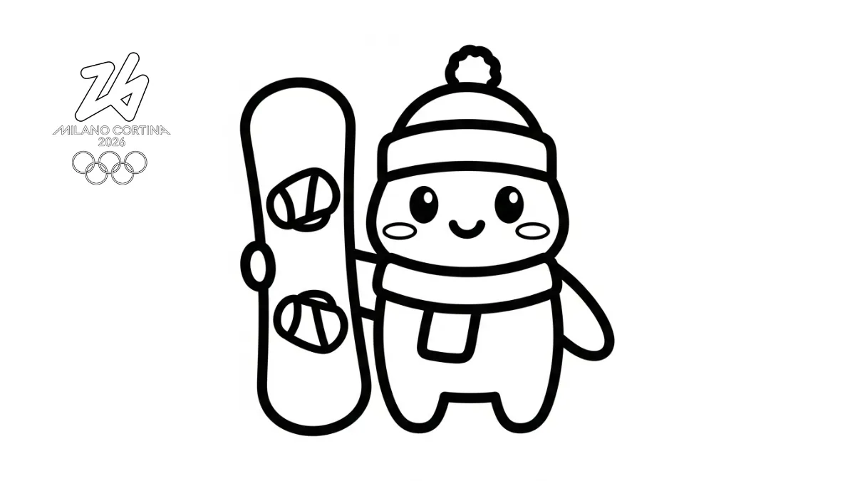 coloriage Jeux Olympiques d’Hiver de 2026 à imprimer pour enfant de 2 ans