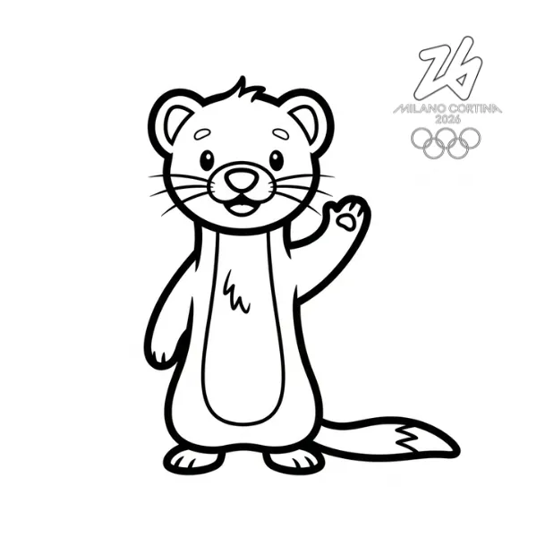 coloriage Jeux Olympiques d’Hiver de 2026 pour primaire 1